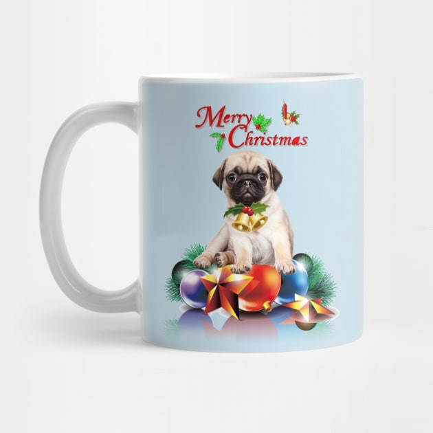 Merry Christmas Pug by cameradog